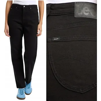 Dámské džíny Dámské džíny Lee Carol Straight Fit Černé Strike Off W30 L35