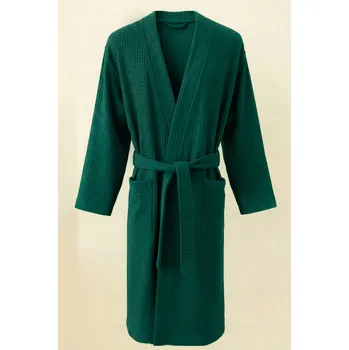 Dámské oblečení ŽUPAN BAVLNĚNÝ dámský/pánský VÁZANÝ UNISEX VAFLE KIMONO GOFR ZELENÝ XXL