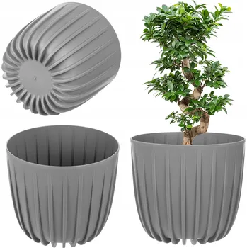 Květináč Šedý plast Květináč Kadax 23,5 cm x 23,5 x 21 cm