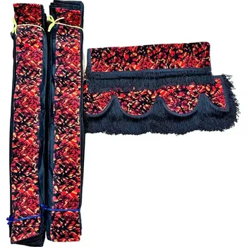 Ochranný autopotah Skládané záclonky 3v1 - univerzální - dánská plyš červená