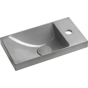 Umyvadlo Sapho AGOS betonové umývátko 40x22cm, levé/pravé, šedá pololesk - AS40017