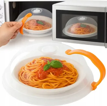 Nádobí do mikrovlnné trouby VÍKO DO MIKROVLNNÉ TROUBY KRYT NA TALÍŘ PŘÍKLOP DO MIKROVLNKY S MADLEM