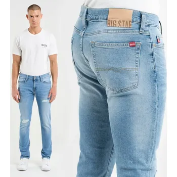 Pánské džíny BIG STAR PÁNSKÉ DŽÍNY S ODĚRKAMI SVĚTLE MODRÉ TERRY SLIM 239 W30 L30