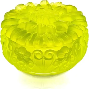 Dóza na potraviny Bohemia Crystal Dóza s víčkem Slunečnice z uranového křišťálu