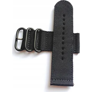Řemínek na hodinky NOVÝ, ČERNÝ TEXTILNÍ NYLONOVÝ ŘEMÍNEK NATO - 28 MM + STĚŽEJKY
