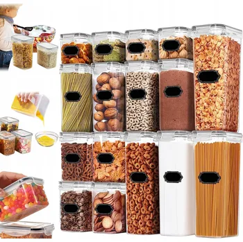 Dóza na potraviny CRALEX Tosca Sada čtvercových dóz na potraviny 12 Ks (6x 2,0 l + 6x 1,2 l)