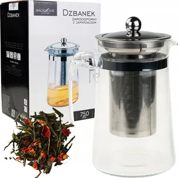 Konvice na čaj ŽÁRUVZDORNÁ KONVICE SE SÍTKEM A KOVOVÝM VÍKEM 750 ML