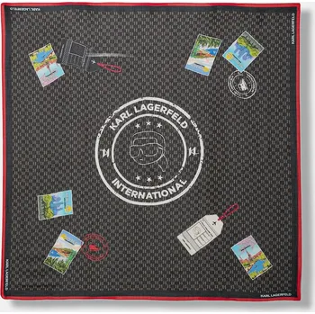 Šátek Hedvábný šátek Karl Lagerfeld IKON MONOGRAM B1W33032 černá 99X, vel. ONE SIZE