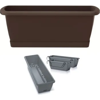 Truhlík Prosperplast Truhlík se zavlažovacím systémem a držákem RESPANA EASYCARE 59,3 cm - hnědý