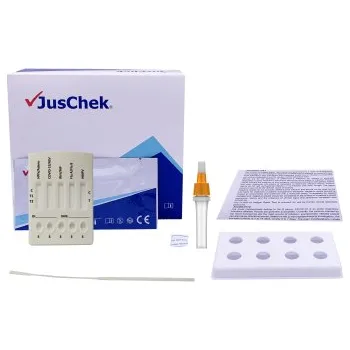 Diagnostický test JusChek 5 v 1 COVID-19 / Chřipka A+B / RSV / Adenovirus antigenní test