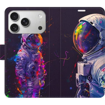 Pouzdro na mobilní telefon Flipové pouzdro iSaprio - Neon Astronaut 02 - iPhone 17 Pro