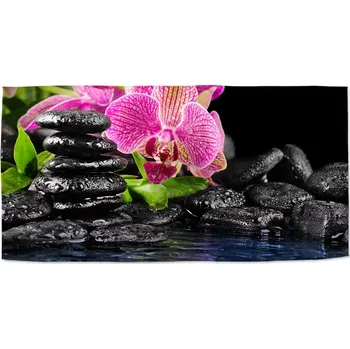 Osuška Sablio Ručník Orchidej na kamenech - 50x100 cm