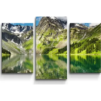 Obraz Sablio Obraz - 3-dílný Odraz hor na jezeře - 75x50 cm