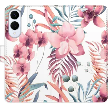 Pouzdro na mobilní telefon Flipové pouzdro iSaprio - Pink Flowers 02 - Samsung Galaxy S25 Edge