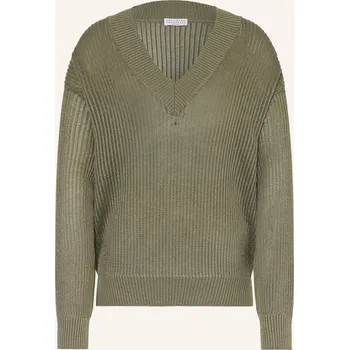 Dámský svetr Brunello Cucinelli Dámský Svetr S Třpytivou Přízí, khaki /...