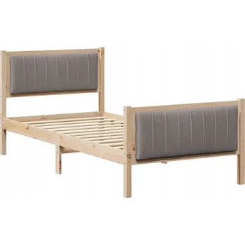 Postel Rám postele Hnědá a šedohnědá 90 x 190 cm Masivní borovicové dřevo