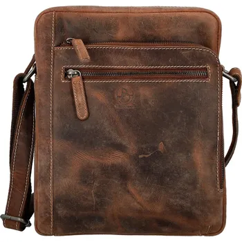 Pánská kožená crossbody taška hnědá - Bellugio Dalnim hnědá