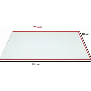 Sklo pod kamna s fazetou 730 x 400 mm