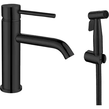 Sapho RHAPSODY stojánková umyvadlová baterie s bidetovou sprchou, černá - 1209-08B