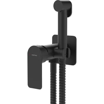 Vodovodní baterie Sapho PAX podomítková bidetová baterie se Stop sprškou, černá mat - XA13/15