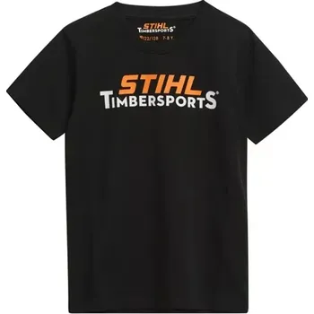 Pánské tričko Tričko KIDS TIMBERSPORTS STIHL (042130026) (Malí dřevorubci, pozor: Pokud chcete ukázat svou věrnost STIHL TIMBERSPORTS®, můžete si nyní pořídit perfektní tričko v černé barvě s potiskem loga STIHL v oranžové a bílé barvě.)
