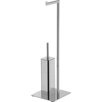Gedy FELIX stojan s držákem na toaletní papír a WC štětkou, hranatý, chrom - 133213