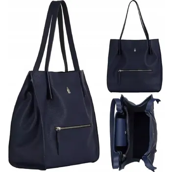 Kabelka Wojewodzic modrá shopper kabelka z pravé kůže