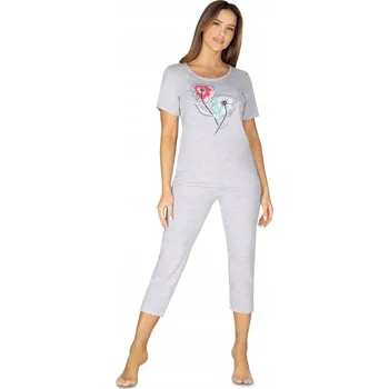 Dámské pyžamo REGINA DÁMSKÉ PYŽAMO 986/3 SVĚTLE MELÍROVANÉ S