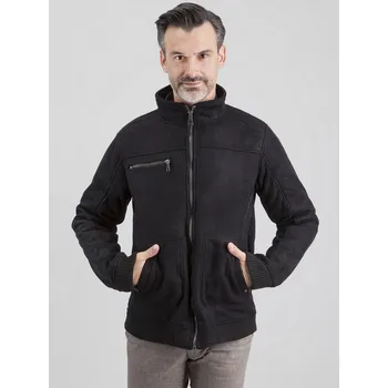 Cizojazyčná kniha PERSO Man's Men's short eco-suede jacket with a zipper PERSO šedá 2028699