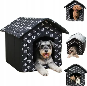 Pelíšek pro psa Pelíšek budka Fuks bílo-černá XXL obdélníkový s polštářem