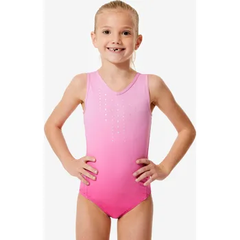 DOMYOS Gymnastický dres bez rukávů 14 LET RŮŽOVÁ