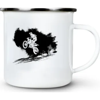 Prach a rychlost, V2, černý tisk - Plechový hrnek VELKÝ 400ml (500 ml po okraj) - 400 ml