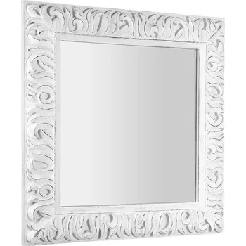 Zrcadlo Sapho ZEEGRAS zrcadlo ve vyřezávaném rámu 90x90cm, bílá - IN395