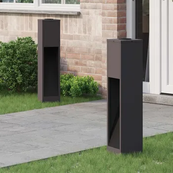 Venkovní osvětlení Solární LED osvětlení cesty 2 pcs Černá Studeně válcovaná ocel