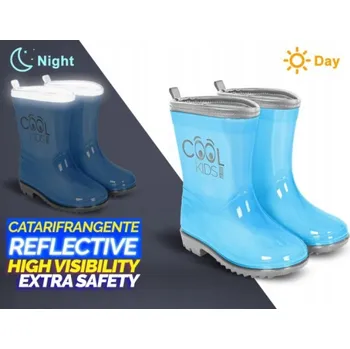 Chlapecké holínky PERLETTI Detské reflexné gumáky COOL KIDS Blue, 15541