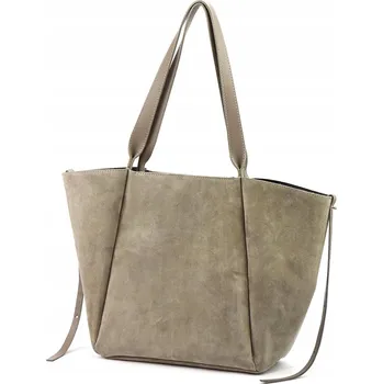 Kabelka Kožená semišová kabelka klasická shopper velká A4 LUKA fango