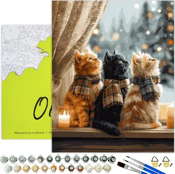 MALOVÁNÍ PODLE ČÍSEL Kočka Obrázky k Malování Podle Čísel s Rámem Pro Děti