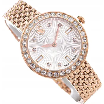 Hodinky DÁMSKÉ HODINKY SWAROVSKI 5672981 CERTA RŮŽOVÉ ZLATO S NÁRAMKEM