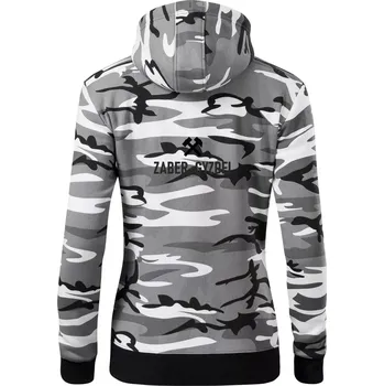 Dámská mikina ZABER, GYZDE! - Dámská mikina trendy zipper s kapucí - S ( Šedý maskáč )