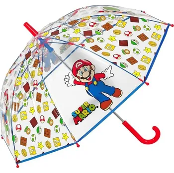 Módní doplněk Dětský deštník Perletti "Super Mario" Transparent, 75080