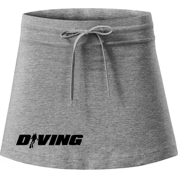 Dámská sukně Diving nápis potápěč - Sportovní sukně - two in one - XL ( Tmavě šedý melír )