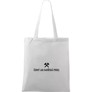 ČERNÝ JAK HAVÍŘSKÁ PRDEL﻿ - Taška bavlněná - 42 x 38 cm ( Bílá )