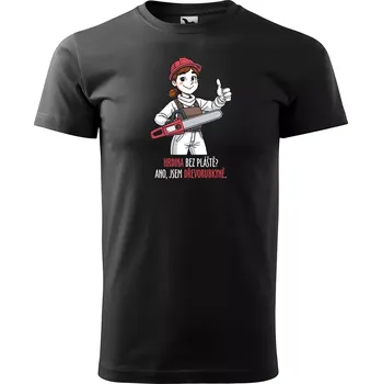 Pánské tričko Sablio Tričko s potiskem Ano, jsem dřevorubkyně - černé 5XL