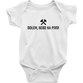 Kojenecký body DOŁEM, NEBO NA PIVO!﻿ - Body kojenecké s krátkým rukávem - Krátký r. do 3 měs ( Bílá )