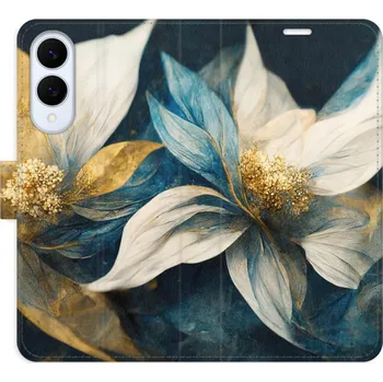 Pouzdro na mobilní telefon Flipové pouzdro iSaprio - Gold Flowers - Samsung Galaxy S25 Edge