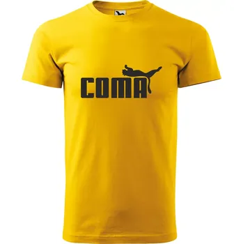 Pánské tričko Sablio Tričko s potiskem Coma - žluté S