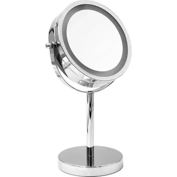 Zrcadlo Ridder DAISY kosmetické zrcátko na postavení LED, Ø 150mm, oboustranné, chrom - 03111000