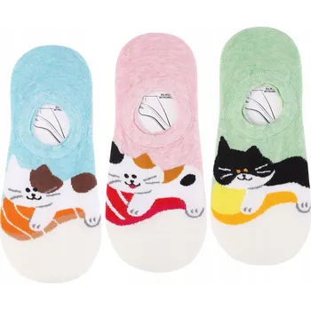 Dámské oblečení 3x Nízké Kotníkové Ponožky Ponožky Dámské Balerínky Se Silikonem MORAJ 35-38