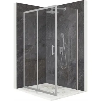 Sprchový kout obdélníkový posuvný stříbrný 120x100 sklo 6mm + povrchová úprava