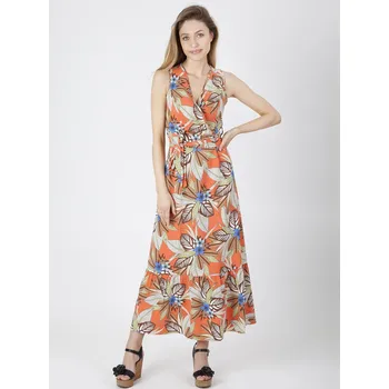 Cizojazyčná kniha PERSO Woman's Long light women's dress with a floral motif PERSO hnědá | oranžová 3498066